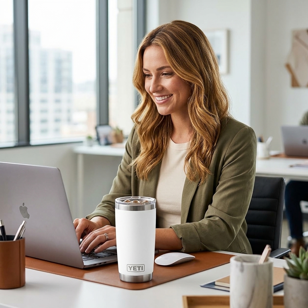 YETI 20oz Tumbler in White — clean minimalist design
